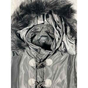 Marc New York Black Faux Fur Hooded Parka Jacket Women's XL Toggle Closure
